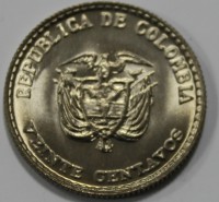 50 сентаво 1965 г. Колумбия. Герб ,  состояние UNC - Мир монет