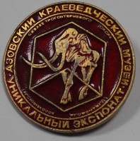 Значек "Азовский краеведческий музей", алюминий, эмаль,застежка. - Мир монет