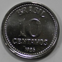 10 сентаво 1986г. Бразилия, состояние UNC - Мир монет