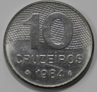 10 крузейро 1984г. Бразилия, состояние XF - Мир монет
