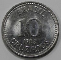 10 крузейро 1988г. Бразилия, состояние XF - Мир монет