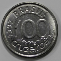 100 крузейро 1992г. Бразилия, состояние UNC - Мир монет