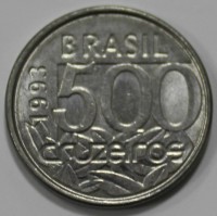 500 крузейро 1993г. Бразилия, состояние UNC - Мир монет