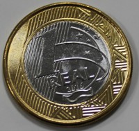 1 реал 2016г. Бразилия, состояние UNC - Мир монет