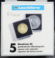 Квадрум XL  для монет, диаметром 54мм, наружный размер капсулы 67х67мм. Германия. - Мир монет