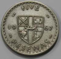 5 песева 1967г. Гана, состояние XF - Мир монет