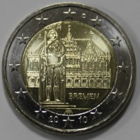 2 евро 2010г. Германия.  Бремен, состояние UNC - Мир монет