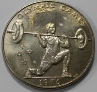 1 доллар 1976г. Западный Самоа (Самоа и Сисифо). Тяжелоатлет на летних Олимпийских играх 1976г. состояние UNC - Мир монет