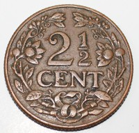 2.5  цента 1944-1948г.г. Кюрасао, состояние ХF.. - Мир монет