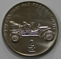 2 воны 2002г. Северная Корея. Автомобиль , состояние UNC - Мир монет