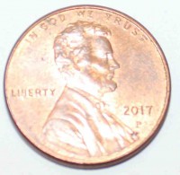 1 цент 2017г. США . Р, состояние VF+ - Мир монет