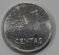 1 цент 1991г.  Республика Литва, состояние UNC - Мир монет