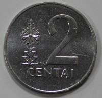 2 цента 1991г.  Республика Литва, состояние UNC - Мир монет