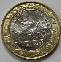 2 фунта 2004г. Фолклендские Острова. Фауна, состояние UNC - Мир монет