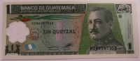 Банкнота 1 кетсаль 2012г. Гватемала, Здание национального банка, состояние NC - Мир монет