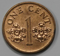 1 цент 2001г. Сингапур, состояние aUNC - Мир монет