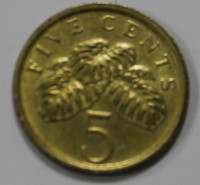 5 центов 1985г. Сингапур, состояние aUNC - Мир монет