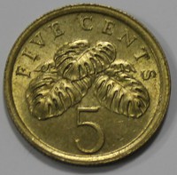 5 центов 1988г. Сингапур, состояние aUNC - Мир монет