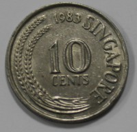 10 центов 1983г. Сингапур, Морской конек, состояние aUNC - Мир монет