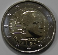  2 евро 2020г. Финляндия. Вяйне Линна , состояние UNC - Мир монет