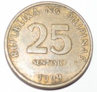 25 сентим 1999г. Филиппины, состояние VF - Мир монет