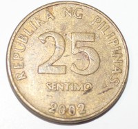 25 сентим 2002г. Филиппины, состояние VF - Мир монет