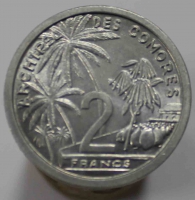 2 франка 1964г. Коморы, алюминий, состояние UNC - Мир монет