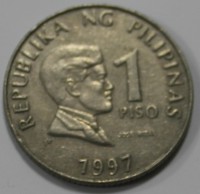 1 песо 1997г. Филиппины, состояние UNC - Мир монет