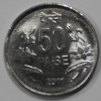 50 пайс 2011г. Индия,  состояние UNC - Мир монет