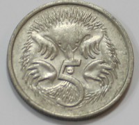5 центов 1983г. Австралия,  Ехидна, состояние ХF - Мир монет