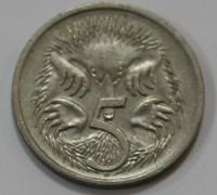 5 центов 1989г. Австралия, Ехидна, состояние VF-XF - Мир монет