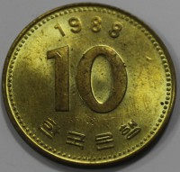 10 вон 1988г. Южная Корея, состояние aUNC - Мир монет