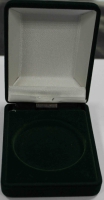 Футляр для 1 монеты, отделка бархат, зеленый, диаметр ячейки  - Мир монет