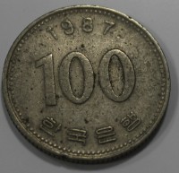100 вон 1987г. Южная Корея, состояние VF - Мир монет
