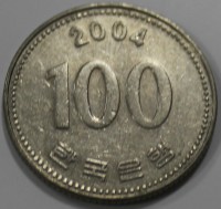 100 вон 2004г. Южная Корея, состояние VF-XF - Мир монет