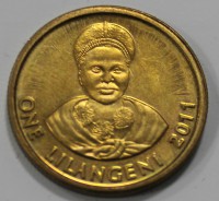 1 лиланген 2011г. Свазиленд, Туземка, состояние UNC - Мир монет