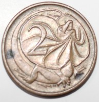 2 цента 1970г. Австралия, Ящерица, состояние VF - Мир монет