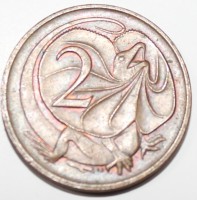 2 цента 1970г. Австралия, Ящерица, состояние ХF - Мир монет