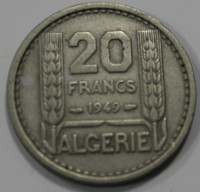 20 франков 1949г. Французский Алжир. Колосья, состояние XF-UNC - Мир монет