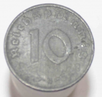 10 пфенигов 1940г. Германия, цинк, состояние VF - Мир монет