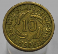 10 пфеннигов 1925г. А. Германия, алюминиевая бронза, состояние aUNC. - Мир монет