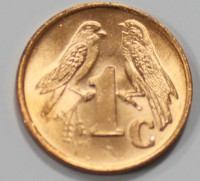1 цент 2001г. ЮАР, Птицы, состояние UNC - Мир монет