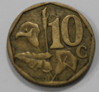 10 центов 1997г. ЮАР, Каллы, состояние VF - Мир монет