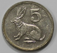 5 центов 1997г. Зимбабве. Кролик, состояние aUNC - Мир монет