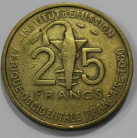 20 франков 1957г. Западно Африканский Валютный Союз, Антилопа Куду, состояние VF-XF - Мир монет