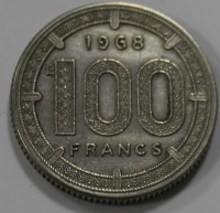 100 франков 1968г. Западно Африканский Валютный Союз, Антилопы Куду, состояние XF - Мир монет