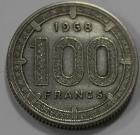 100 франков 1968г. Западно Африканский Валютный Союз, Антилопы Куду, состояние XF - Мир монет