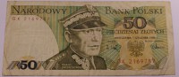 Банкнота  50 злотых Польша, состояние VF - Мир монет