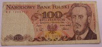 Банкнота  100 злотых 1988г.  Польша.  Людвиг  Варумский, состояние VF - Мир монет