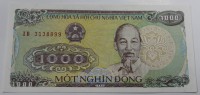 Банкнота  1000 донгов 1988г.  Вьетнам, состояние UNC. - Мир монет